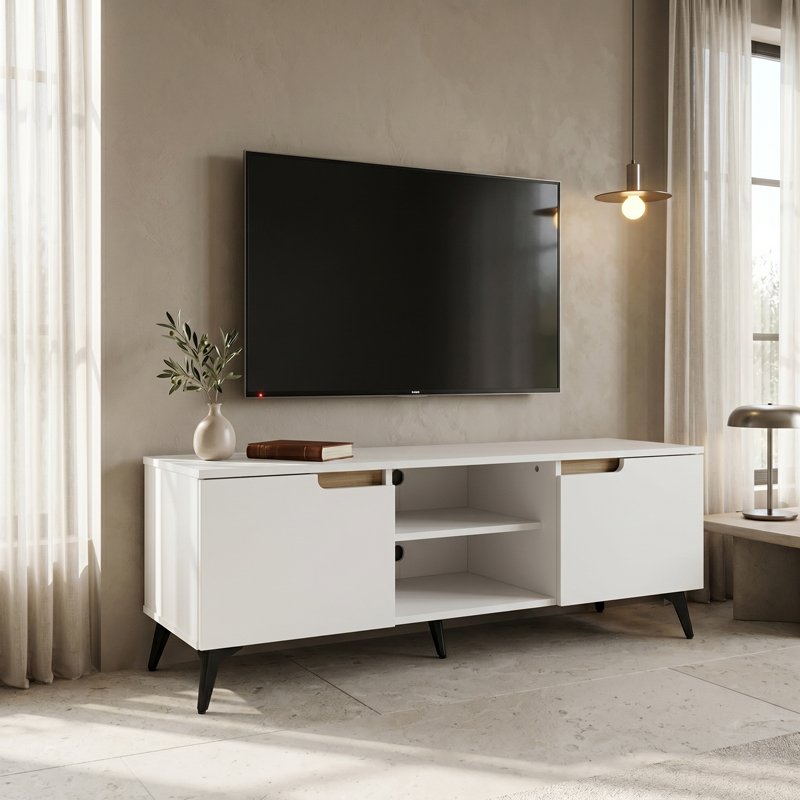 Kabinet TV Kemvio pakoworld SONOMA-e bardhë 120x38x44cm