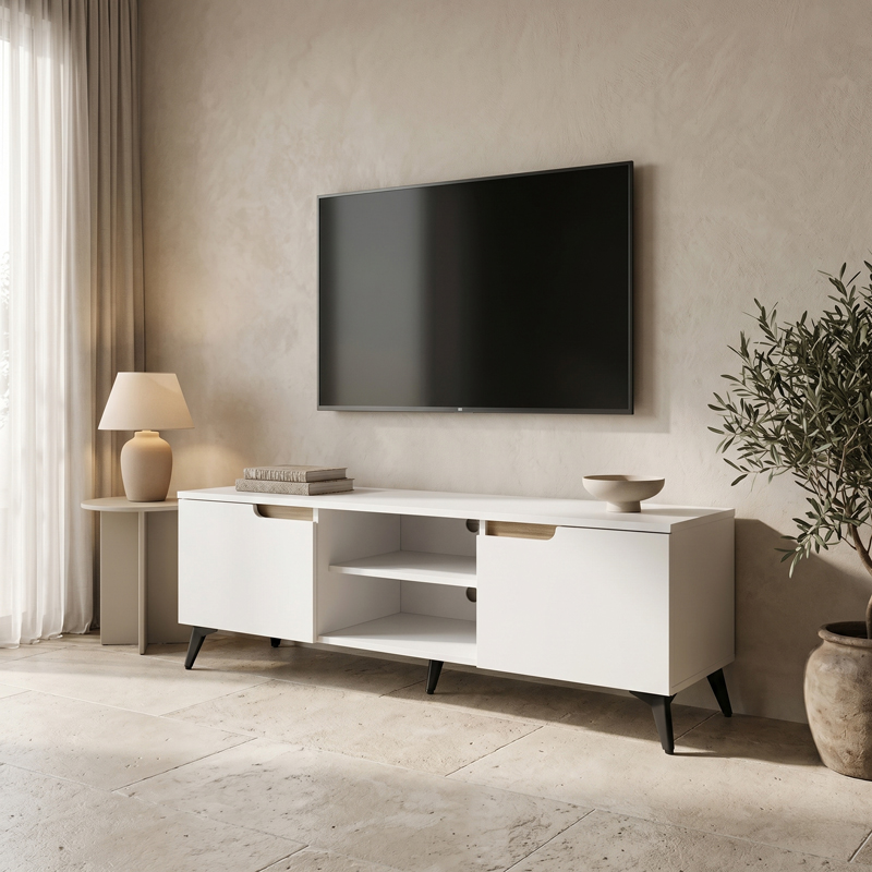 Kabinet TV Kemvio pakoworld SONOMA-e bardhë 150x38x44cm