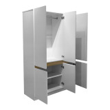 Dollap me tre dyer Merzia pakoworld sonoma-e bardhë 120x46.5x183cm