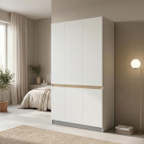 Dollap me tre dyer Merzia pakoworld sonoma-e bardhë 120x46.5x183cm