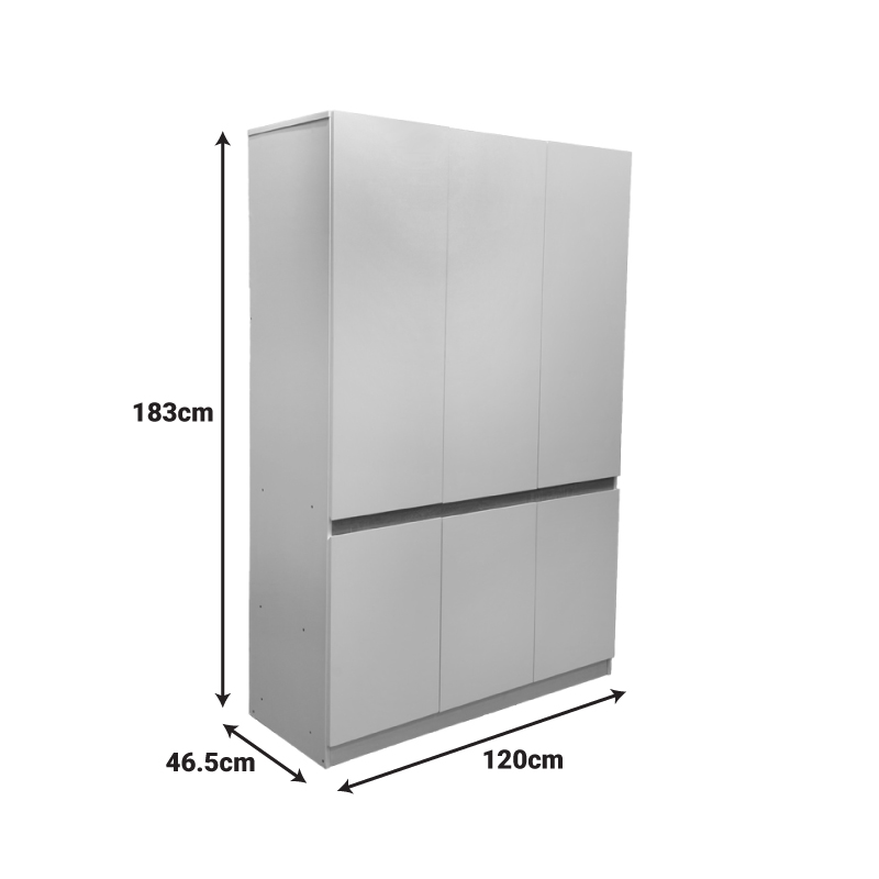 Dollap me tre dyer Merzia pakoworld sonoma-e bardhë 120x46.5x183cm