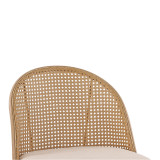 Stol bari Kace pakoworld pe rattan natyral-pëlhurë natyrale-metal natyral 43x55x102cm