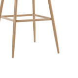 Stol bari Kace pakoworld pe rattan natyral-pëlhurë natyrale-metal natyral 43x55x102cm