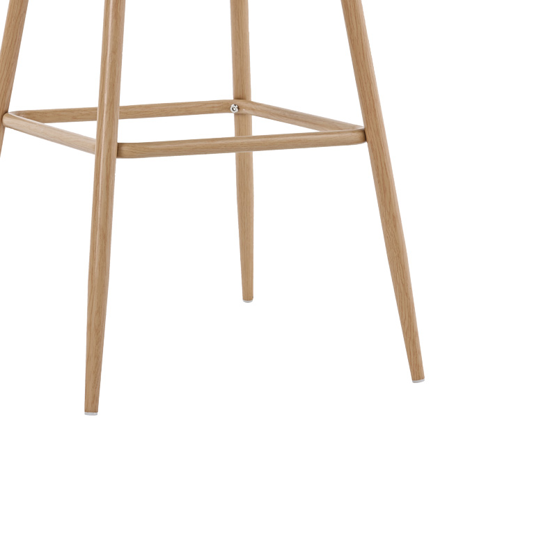 Stol bari Kace pakoworld pe rattan natyral-pëlhurë natyrale-metal natyral 43x55x102cm