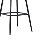Stol bari Kace pakoworld pe rattan natyral-pu gri e errët-metal i zi 43x55x102cm