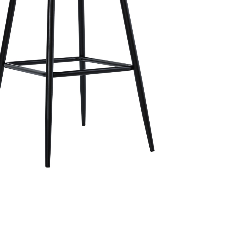Stol bari Kace pakoworld pe rattan natyral-pu gri e errët-metal i zi 43x55x102cm