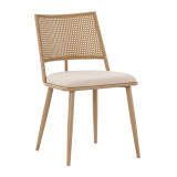 Karrige Giulia pakoworld rrobë ratan PE beix-metal natyral 49x52x80cm