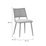 Karrige Giulia pakoworld rrobë ratan PE beix-metal natyral 49x52x80cm