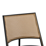 Karrige Giulia pakoworld pe rattan bezhë-pu e zezë gri-metal e zezë 49x52x80cm