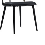 Karrige Giulia pakoworld pe rattan bezhë-pu e zezë gri-metal e zezë 49x52x80cm