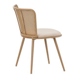 Karrige Daniele pakoworld pe rattan bezhë-pëlhurë bezhë-metal natyral 46.5x57.5x77.5cm