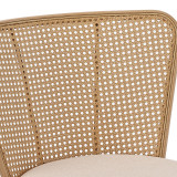 Karrige Daniele pakoworld pe rattan bezhë-pëlhurë bezhë-metal natyral 46.5x57.5x77.5cm