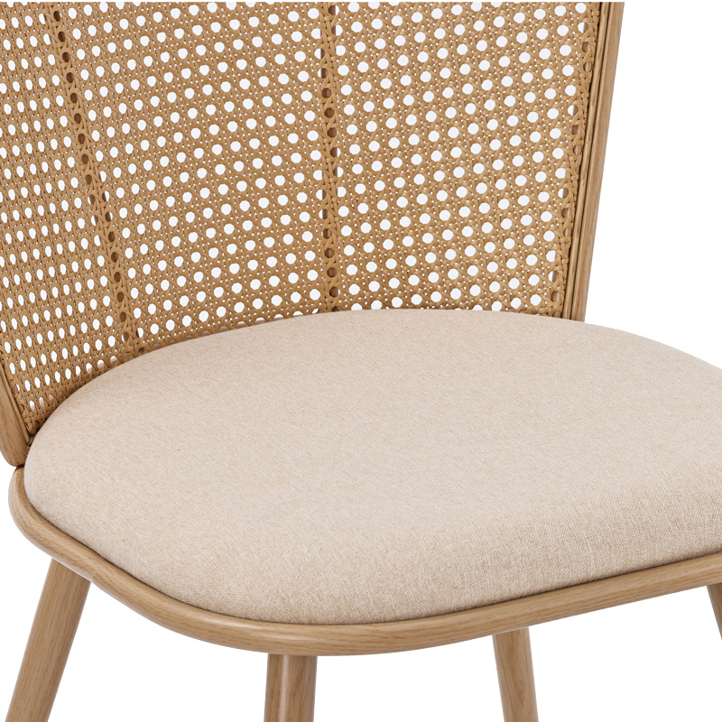 Karrige Daniele pakoworld pe rattan bezhë-pëlhurë bezhë-metal natyral 46.5x57.5x77.5cm