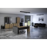 Tavolinë komerciale e kthyeshme Lotus pakoworld lis-ngjyrë gri e errët 180x160x75cm