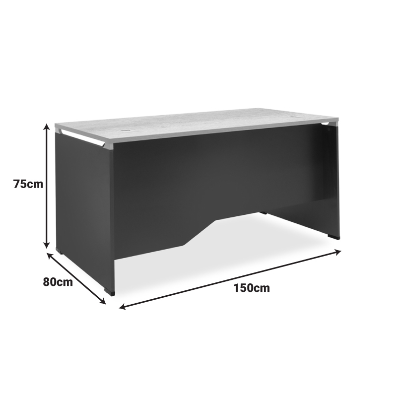 Tavolinë menaxheri Lotus pakoworld në lis-gri e errët 150x80x75cm