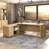 Tavolinë pune profesionale Amazon pakoworld kënd i majtë ngjyrë sonoma 180x160x76cm