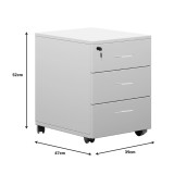 Sirtar mobil Amazon pakoworld melaminë e bardhë 39x47x52.5cm
