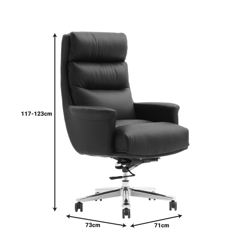 Karrige zyre menaxheri Nagal pakoworld PU në ngjyrë të zezë 71x73x117-123cm