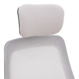 Karrige zyre Peja pakoworld rrjetë pëlhure gri-bezhë dhe kornizë e zezë 58x60x107-117cm