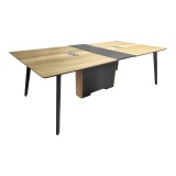Tavolinë takimi profesionale Denith pakoworld gri e errët-natyrale 240x120x75cm