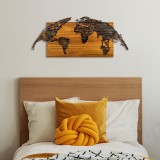 Dekor muri Mable pakoworld dru pishe në ngjyrë natyrale dhe metal i zi 83x3x38cm