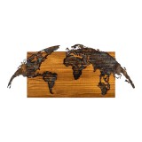 Dekor muri Mable pakoworld dru pishe në ngjyrë natyrale dhe metal i zi 83x3x38cm