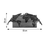 Dekor muri Mable pakoworld dru pishe në ngjyrë natyrale dhe metal i zi 83x3x38cm