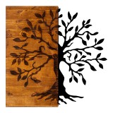 Dekor muri Trelbo pakoworld dru pishe në ngjyrë natyrale dhe metal i zi 58x3x58cm