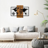 Dekor muri Merzo pakoworld dru pishe në ngjyrë natyrale dhe metal i zi 58x3x85cm