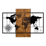 Dekor muri Merzo pakoworld dru pishe në ngjyrë natyrale dhe metal i zi 58x3x85cm