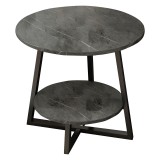 Tavolinë kafeje Rota MDF ngjyrë mermeri gri e errët-e zezë D60x60cm