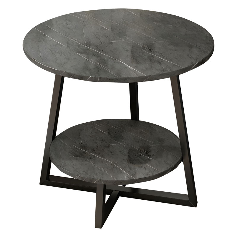 Tavolinë kafeje Rota MDF ngjyrë mermeri gri e errët-e zezë D60x60cm