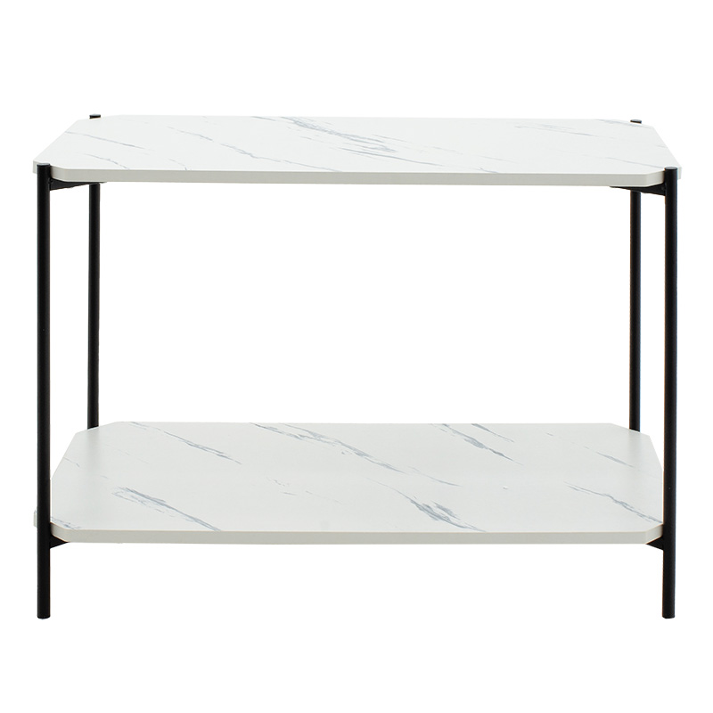 Tavolinë anësore Mara MDF mermer i bardhë-e zezë 80x40x55cm
