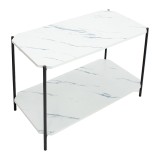 Tavolinë anësore Mara MDF mermer i bardhë-e zezë 80x40x55cm