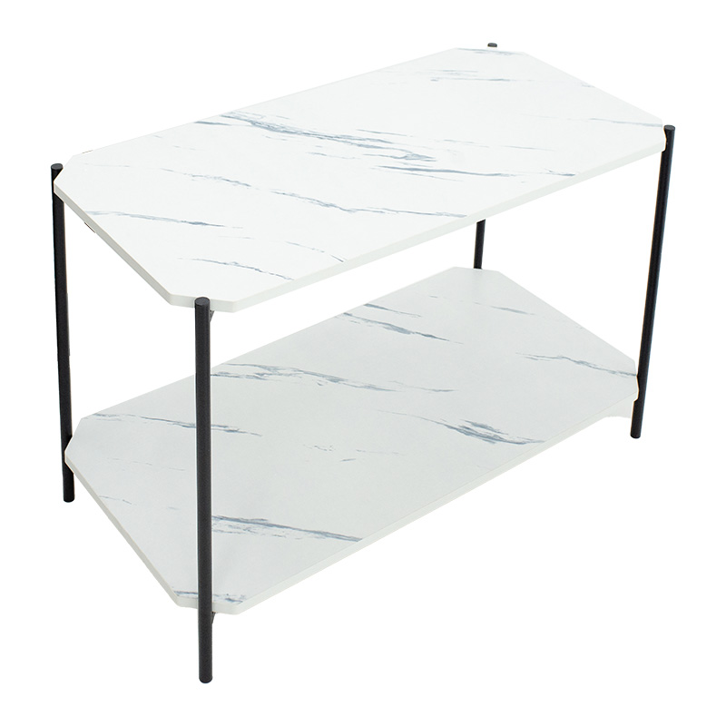 Tavolinë anësore Mara MDF mermer i bardhë-e zezë 80x40x55cm
