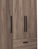 Dollap me 3 dyer Edritte pakoworld me sirtarë arrë e lehtë 120x52x195cm