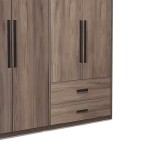 Dollap me 4 dyer Edritte pakoworld me sirtarë arrë e lehtë 160x52x195cm