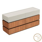 Komodinë Sonlen pakoworld mdf në nuancë arre-bezhe 120x40x72cm