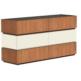Komodinë Sonlen pakoworld mdf në nuancë arre-bezhe 120x40x72cm