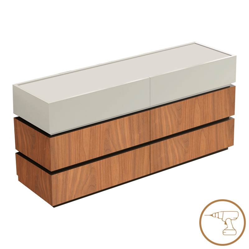 Komodinë Sonlen pakoworld mdf në nuancë arre-bezhe 120x40x72cm