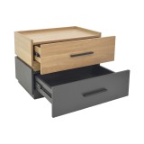Komodinë Sonlen pakoworld mdf në nuancë sonoma-qymyrguri 60x40x44.5cm