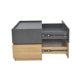 Komodinë Sonlen pakoworld mdf në nuancë sonoma-qymyrguri 60x40x44.5cm