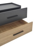 Komodinë Sonlen pakoworld mdf në nuancë sonoma-qymyrguri 60x40x44.5cm