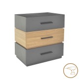 Komodinë Sonlen pakoworld mdf në nuancë SONOMA-qymyr 60x40x66cm