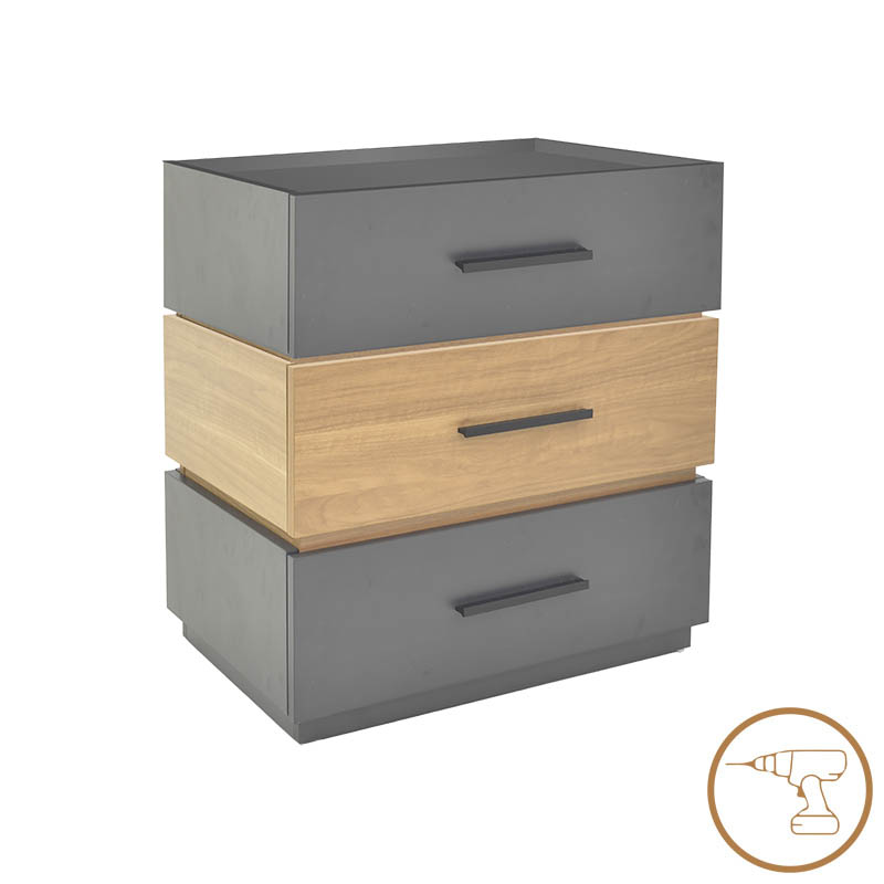 Komodinë Sonlen pakoworld mdf në nuancë SONOMA-qymyr 60x40x66cm