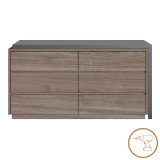 Tavolinë multifunksionale me njësi sirtarësh të integruar, Reaze pakoworld MDF në ngjyrë arrë-antracit të lehtë 120x50x73.5 cm.