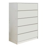 Komodinë me sirtarë Kuanger pakoworld mdf në nuancë të bardhë 80x40x109cm