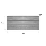 Komodinë Kuanger pakoworld mdf në nuancë natyrale 120x40x70cm