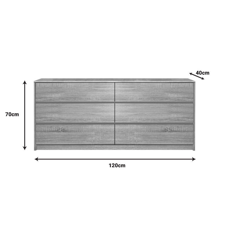 Komodinë Kuanger pakoworld mdf në nuancë natyrale 120x40x70cm