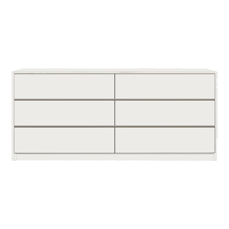 Komodinë me sirtarë Kuanger pakoworld mdf në nuancë të bardhë 120x40x70cm